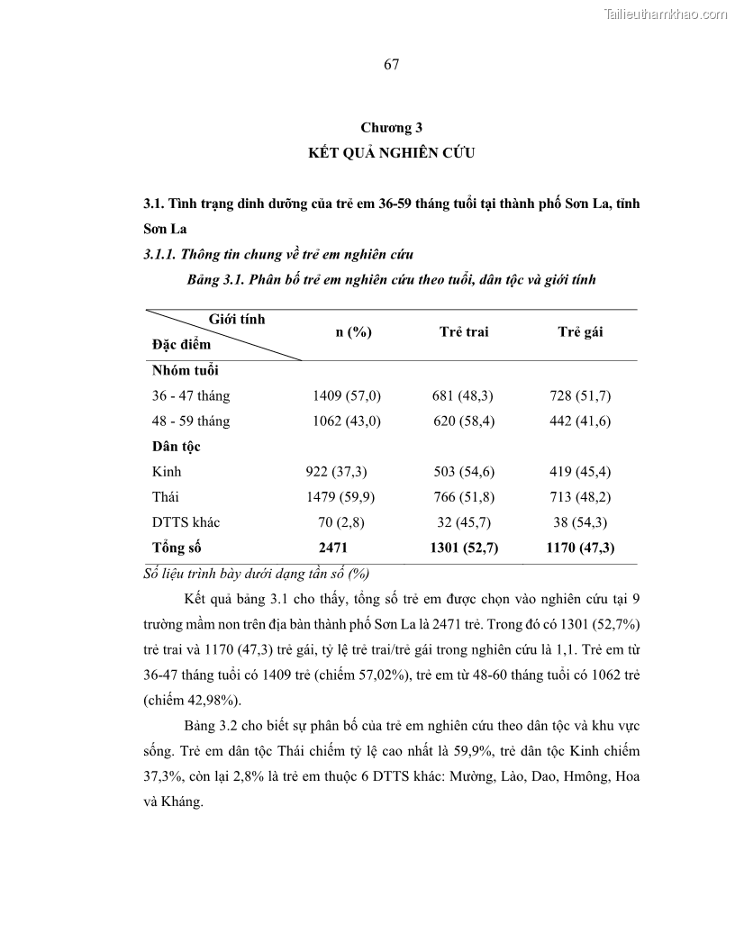 Luận án tiến sĩ dinh dưỡng Hiệu quả bổ sung đa vi chất dinh dưỡng và bột lá Riềng ấm lên tình trạng dinh dưỡng và miễn dịch của trẻ em 36-59 tháng tuổi dân tộc Thái tại thành phố Sơn La, tỉnh Sơn La - 7 Trang 78