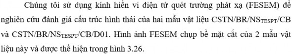 a b Hình 3 26 Hình ảnh FESEM bề mặt cắt các mẫu vật liệu a CSTN BR NS TESPT 5