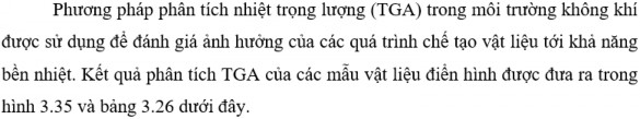 a b c Hình 3 35 Giản đồ TGA của một số mẫu vật liệu cao su blend CSTN EPDM 5