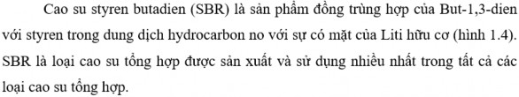 Hình 1 4 Phương trình phản ứng tổng hợp SBR 1 So với CSTN SBR thể hiện tính 9