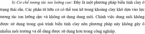 Ví dụ sự xen kẽ của các hợp chất trung tính vào giữa montmorillonite và 15