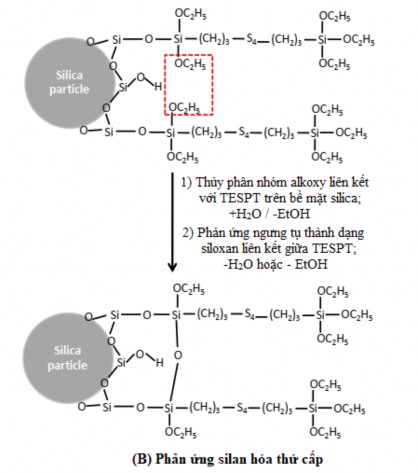 Hình 1 18 P hản ứng silan hóa sơ cấp và thứ cấp trong hệ nanosilica TESPT 57 14