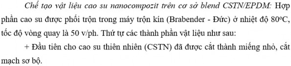 Tiếp đến cho lần lượt Chất tương hợp VLP cao su EPDM axit stearic rồi 13