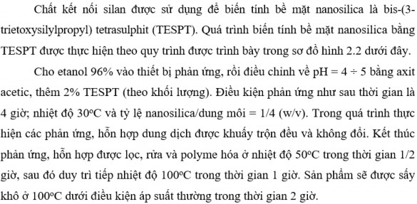 Hình 2 2 Sơ đồ quá trình biến tính nanosilica bằng TESPT 2 2 2 Phương pháp chế 7