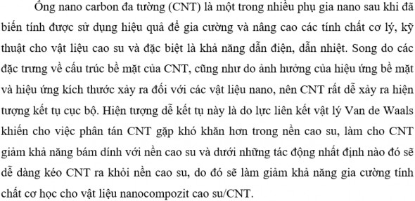 Chính vì vậy để tăng khả năng phân tán CNT trong nền cao su và tăng cường 13