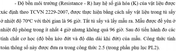 Khả năng bền kiềm độ bền kiềm của vật liệu được xác định theo TCVN 6
