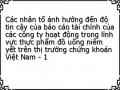 Các nhân tố ảnh hưởng đến độ tin cậy của báo cáo tài chính của các công ty hoạt động trong lĩnh vực thực phẩm đồ uống niêm yết trên thị trường chứng khoán Việt Nam