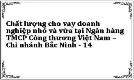 Chất lượng cho vay doanh nghiệp nhỏ và vừa tại Ngân hàng TMCP Công thương Việt Nam – Chi nhánh Bắc Ninh - 14