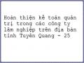 Hoàn thiện kế toán quản trị trong các công ty lâm nghiệp trên địa bàn tỉnh Tuyên Quang - 25