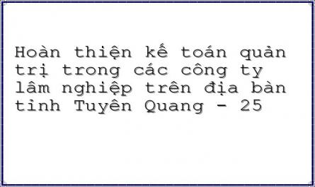 Hoàn thiện kế toán quản trị trong các công ty lâm nghiệp trên địa bàn tỉnh Tuyên Quang - 25