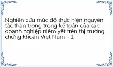 Nghiên cứu mức độ thực hiện nguyên tắc thận trọng trong kế toán của các doanh nghiệp niêm yết trên thị trường chứng khoán Việt Nam - 1