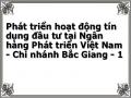 Phát triển hoạt động tín dụng đầu tư tại Ngân hàng Phát triển Việt Nam - Chi nhánh Bắc Giang