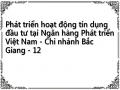 Phát triển hoạt động tín dụng đầu tư tại Ngân hàng Phát triển Việt Nam - Chi nhánh Bắc Giang - 12