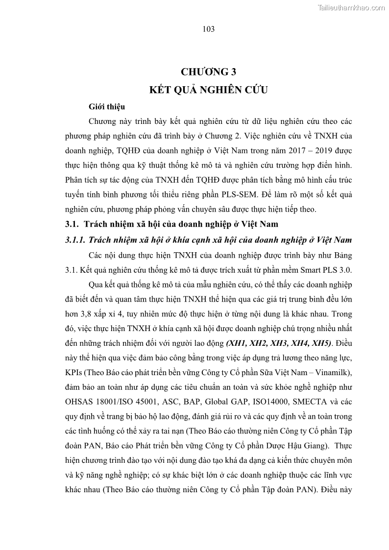 Luận án tiến sĩ kế toán Nghiên cứu về tác động của trách nhiệm xã hội đến thành quả hoạt động của các doanh nghiệp ở Việt Nam - 10 Trang 112