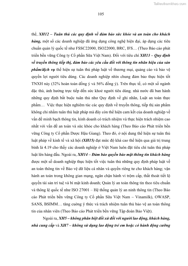 Luận án tiến sĩ kế toán Nghiên cứu về tác động của trách nhiệm xã hội đến thành quả hoạt động của các doanh nghiệp ở Việt Nam - 10 Trang 114