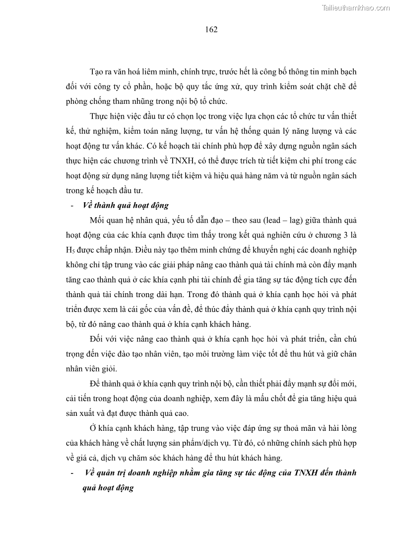 Luận án tiến sĩ kế toán Nghiên cứu về tác động của trách nhiệm xã hội đến thành quả hoạt động của các doanh nghiệp ở Việt Nam - 15 Trang 171