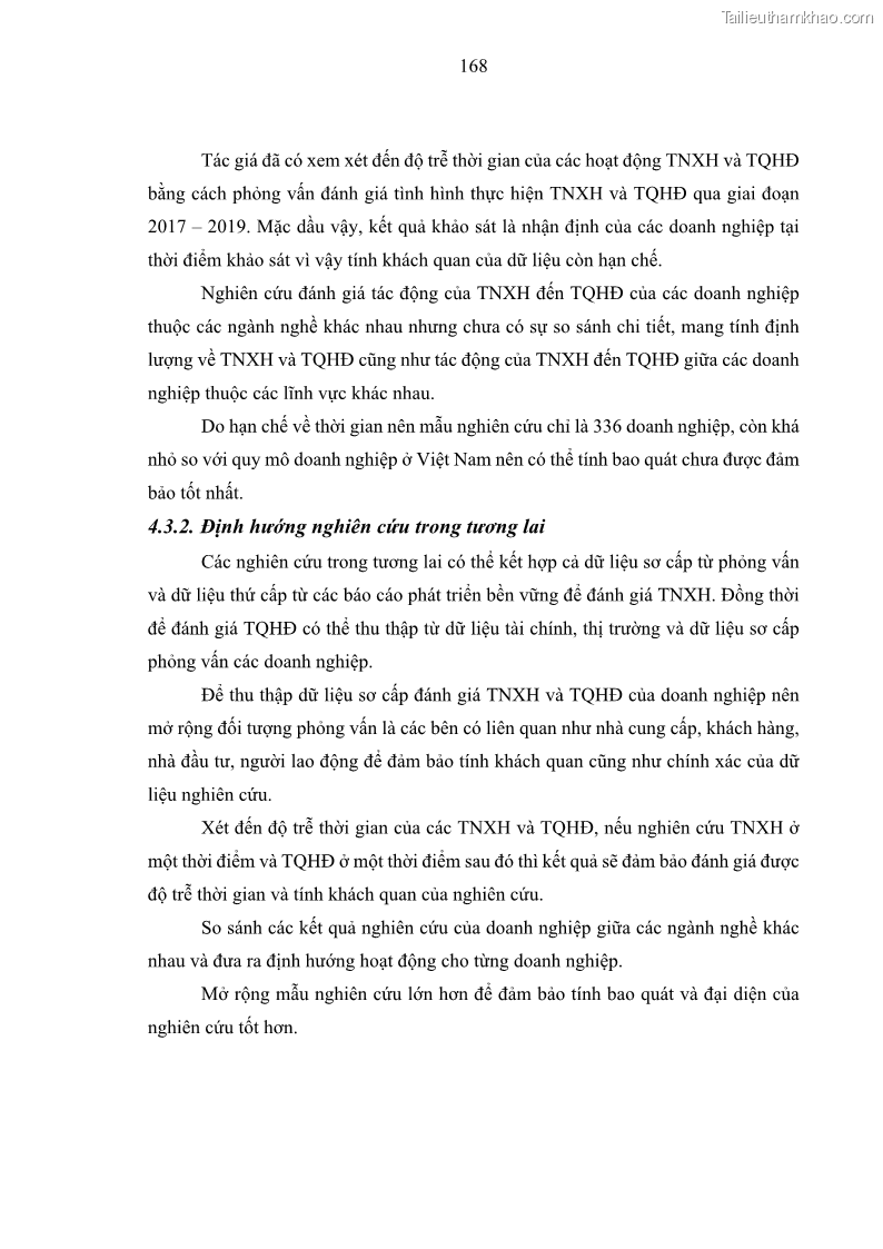 Luận án tiến sĩ kế toán Nghiên cứu về tác động của trách nhiệm xã hội đến thành quả hoạt động của các doanh nghiệp ở Việt Nam - 15 Trang 177
