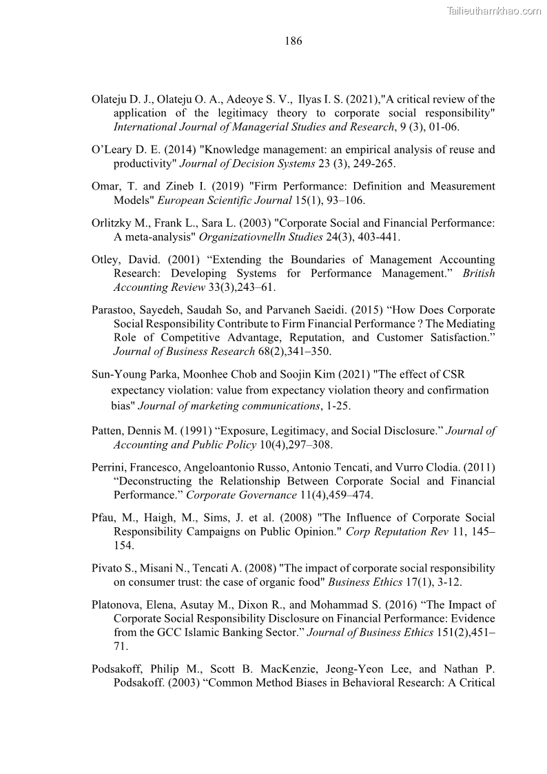Luận án tiến sĩ kế toán Nghiên cứu về tác động của trách nhiệm xã hội đến thành quả hoạt động của các doanh nghiệp ở Việt Nam - 17 Trang 195