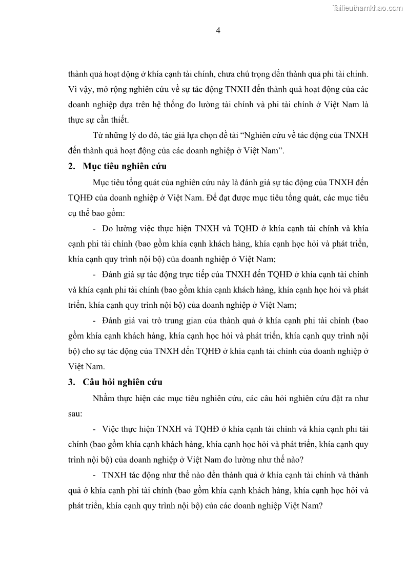 Luận án tiến sĩ kế toán Nghiên cứu về tác động của trách nhiệm xã hội đến thành quả hoạt động của các doanh nghiệp ở Việt Nam - 2 Trang 13
