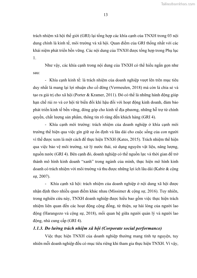 Luận án tiến sĩ kế toán Nghiên cứu về tác động của trách nhiệm xã hội đến thành quả hoạt động của các doanh nghiệp ở Việt Nam - 2 Trang 22