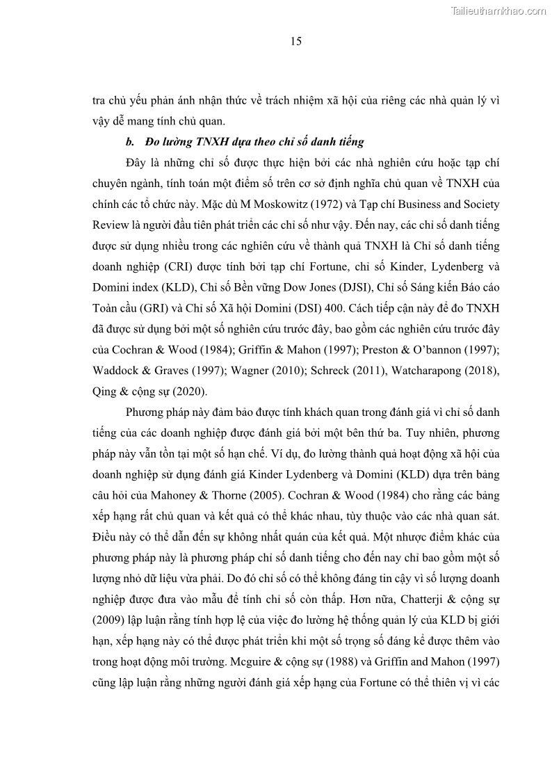 Luận án tiến sĩ kế toán Nghiên cứu về tác động của trách nhiệm xã hội đến thành quả hoạt động của các doanh nghiệp ở Việt Nam - 2 Trang 24