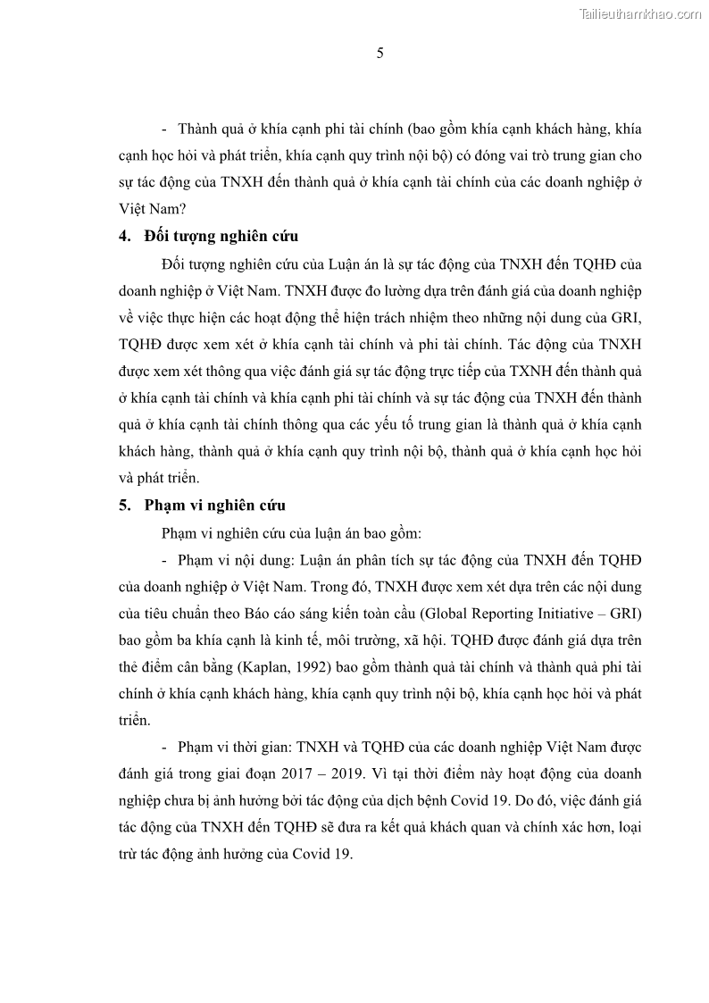Luận án tiến sĩ kế toán Nghiên cứu về tác động của trách nhiệm xã hội đến thành quả hoạt động của các doanh nghiệp ở Việt Nam - 2 Trang 14