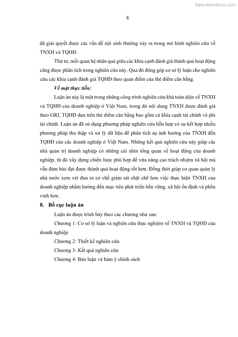 Luận án tiến sĩ kế toán Nghiên cứu về tác động của trách nhiệm xã hội đến thành quả hoạt động của các doanh nghiệp ở Việt Nam - 2 Trang 17