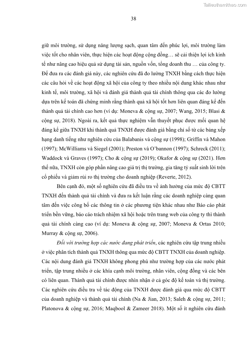 Luận án tiến sĩ kế toán Nghiên cứu về tác động của trách nhiệm xã hội đến thành quả hoạt động của các doanh nghiệp ở Việt Nam - 4 Trang 47