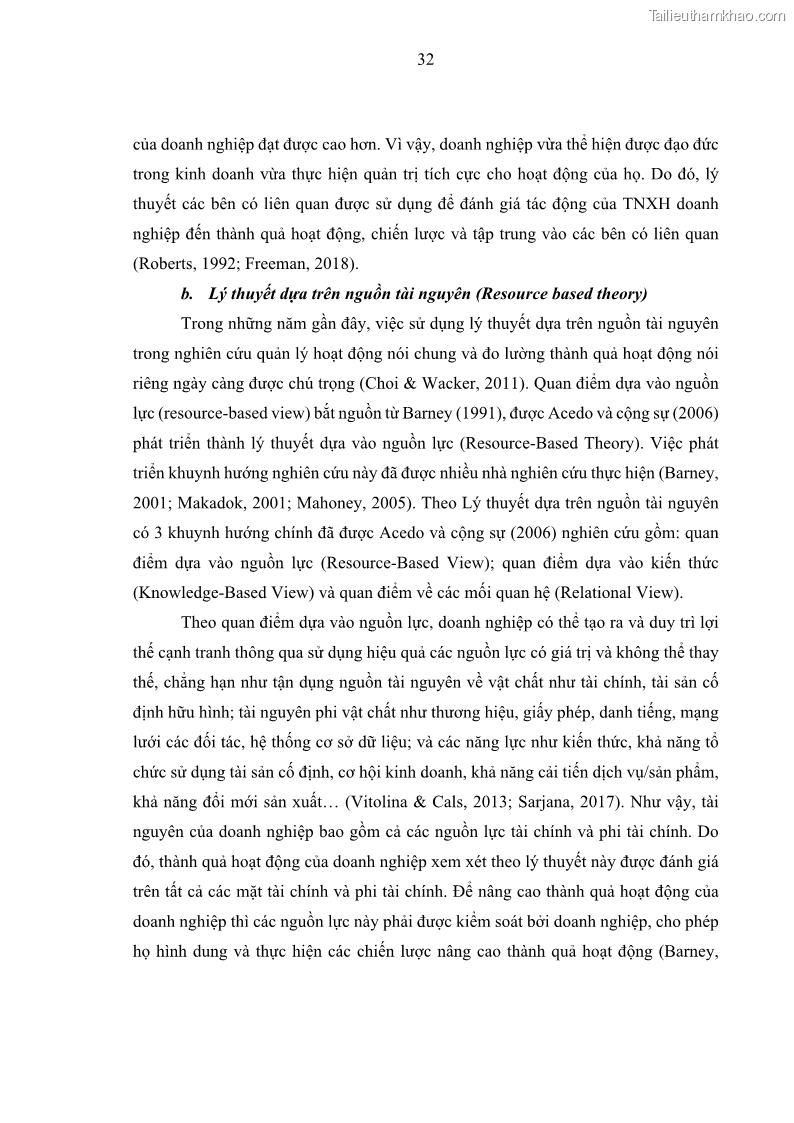 Luận án tiến sĩ kế toán Nghiên cứu về tác động của trách nhiệm xã hội đến thành quả hoạt động của các doanh nghiệp ở Việt Nam - 4 Trang 41