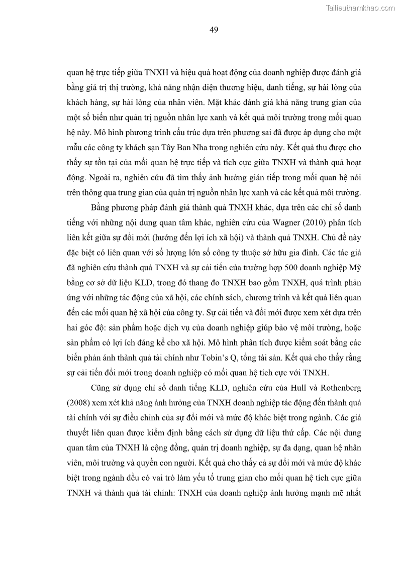 Luận án tiến sĩ kế toán Nghiên cứu về tác động của trách nhiệm xã hội đến thành quả hoạt động của các doanh nghiệp ở Việt Nam - 5 Trang 58