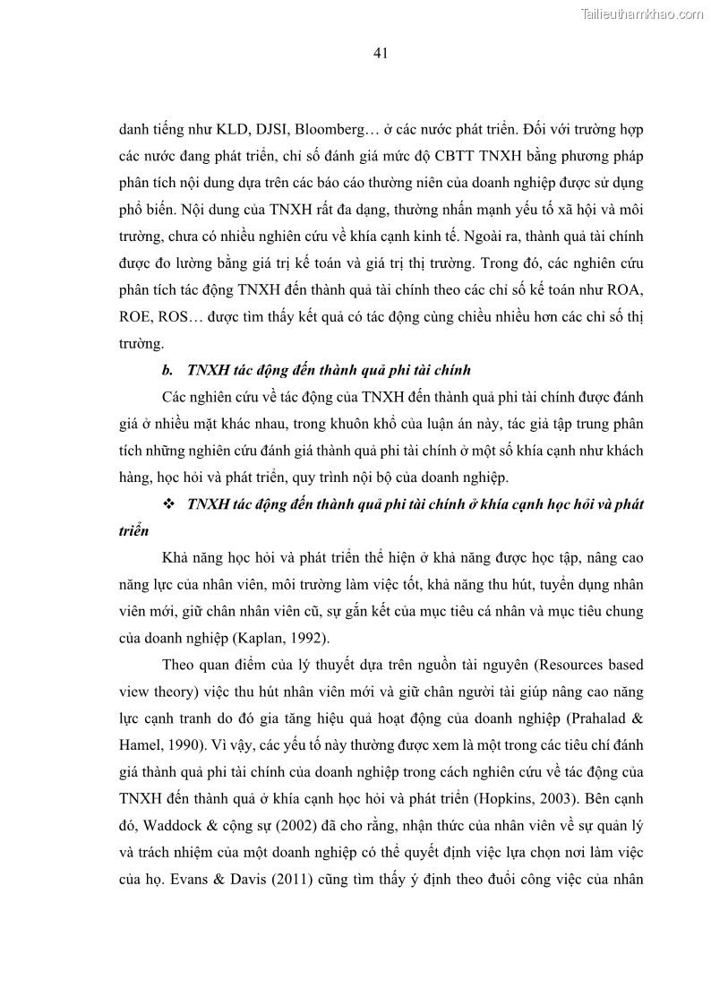Luận án tiến sĩ kế toán Nghiên cứu về tác động của trách nhiệm xã hội đến thành quả hoạt động của các doanh nghiệp ở Việt Nam - 5 Trang 50
