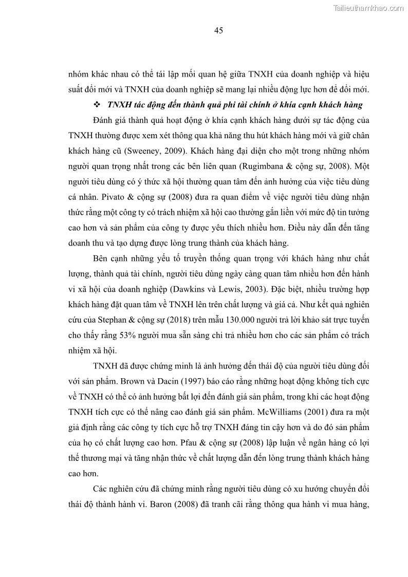 Luận án tiến sĩ kế toán Nghiên cứu về tác động của trách nhiệm xã hội đến thành quả hoạt động của các doanh nghiệp ở Việt Nam - 5 Trang 54