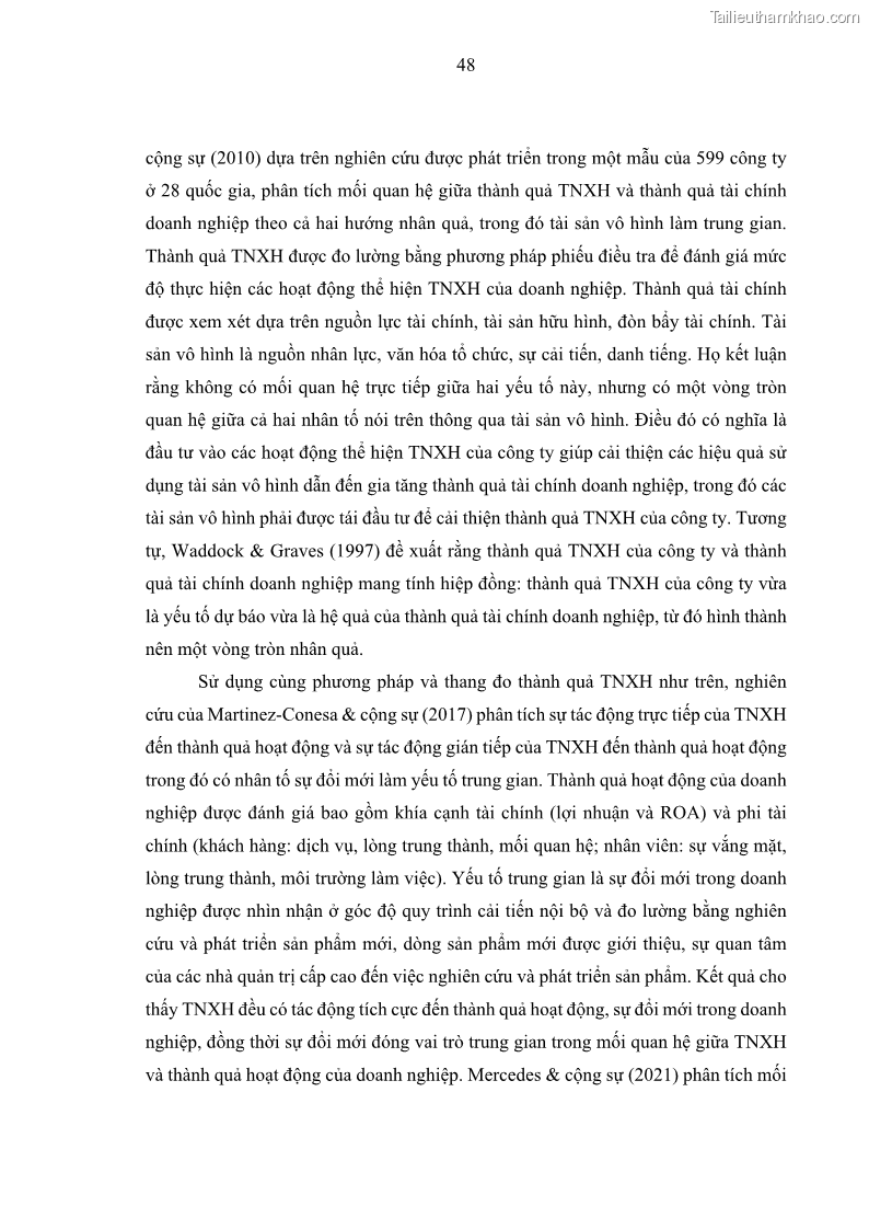 Luận án tiến sĩ kế toán Nghiên cứu về tác động của trách nhiệm xã hội đến thành quả hoạt động của các doanh nghiệp ở Việt Nam - 5 Trang 57