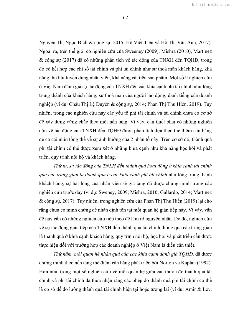 Luận án tiến sĩ kế toán Nghiên cứu về tác động của trách nhiệm xã hội đến thành quả hoạt động của các doanh nghiệp ở Việt Nam - 6 Trang 71