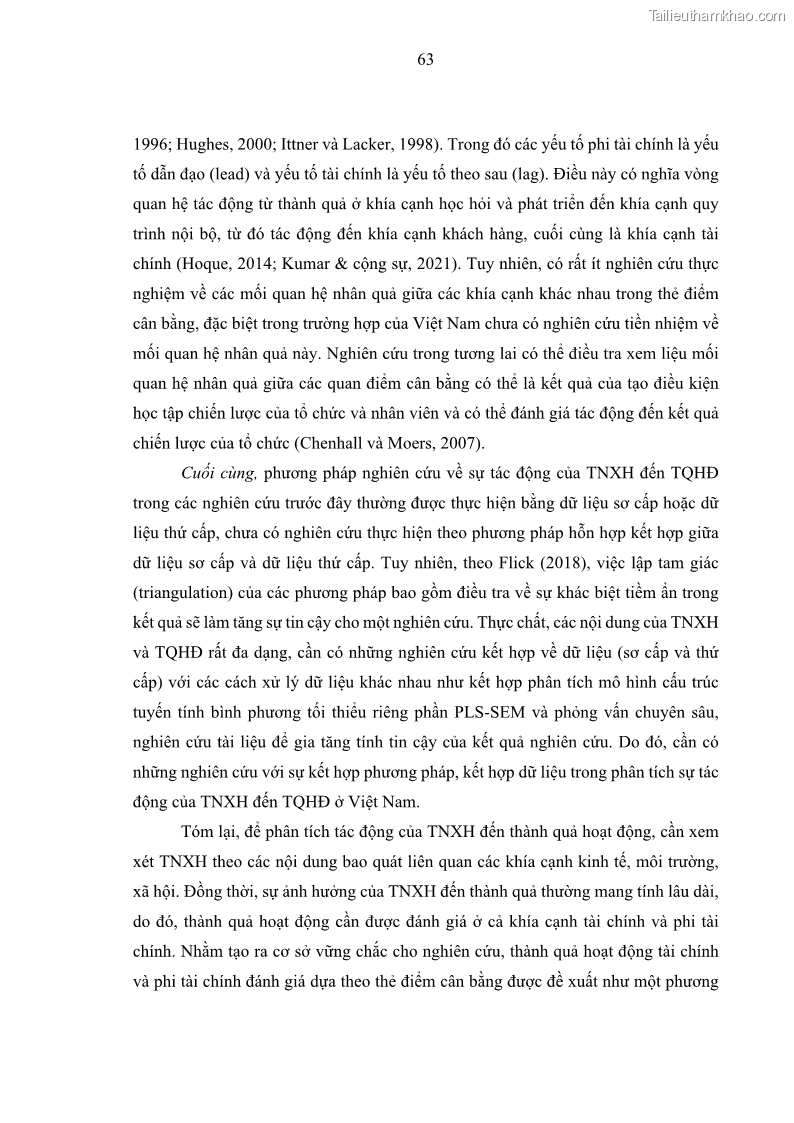 Luận án tiến sĩ kế toán Nghiên cứu về tác động của trách nhiệm xã hội đến thành quả hoạt động của các doanh nghiệp ở Việt Nam - 6 Trang 72