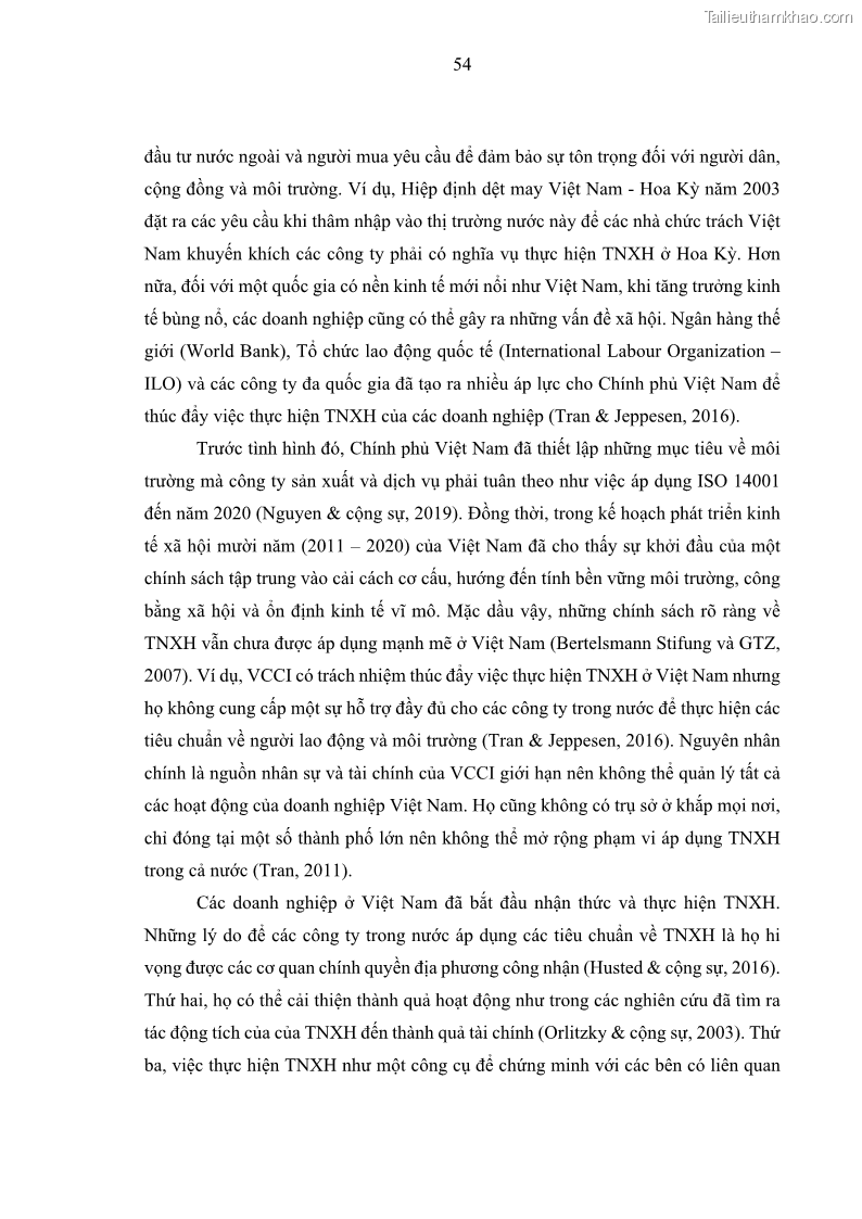 Luận án tiến sĩ kế toán Nghiên cứu về tác động của trách nhiệm xã hội đến thành quả hoạt động của các doanh nghiệp ở Việt Nam - 6 Trang 63