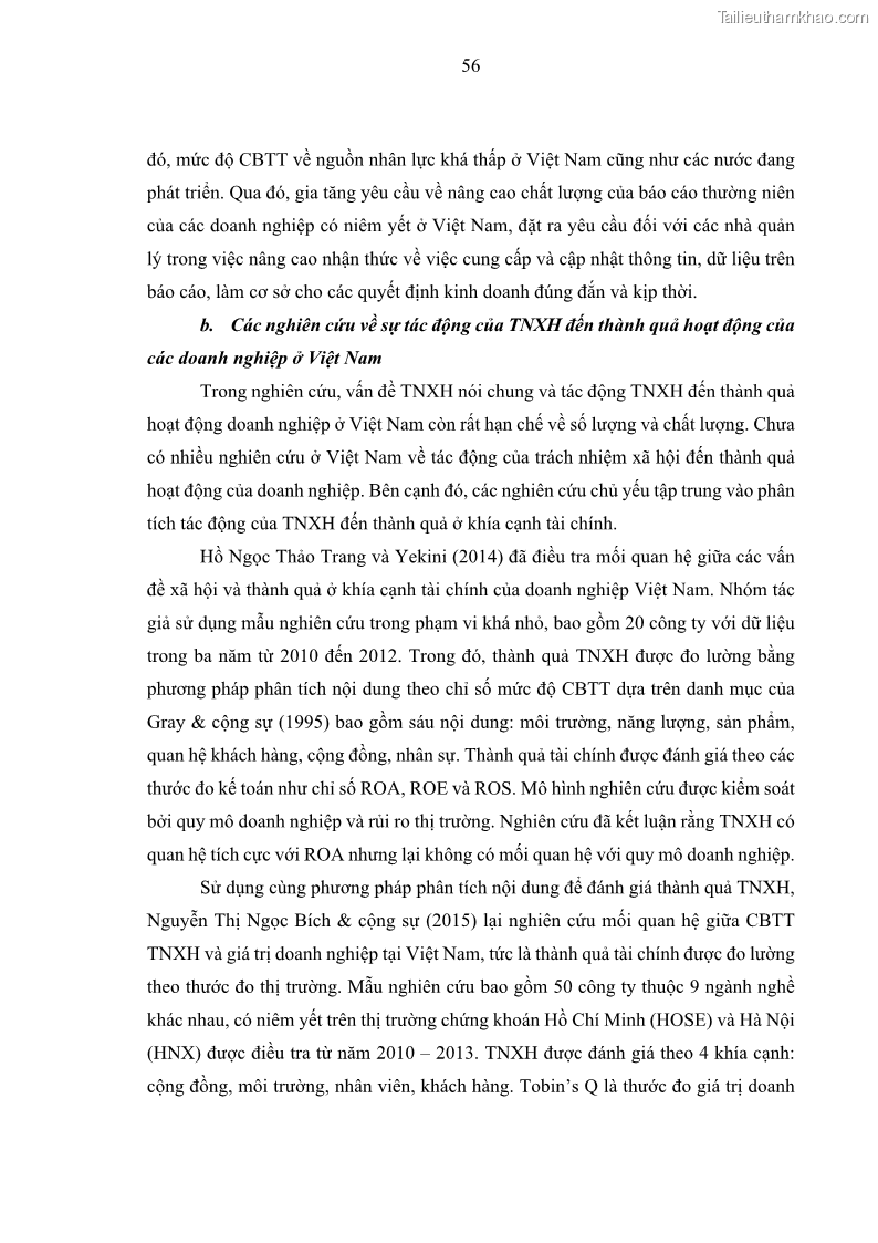 Luận án tiến sĩ kế toán Nghiên cứu về tác động của trách nhiệm xã hội đến thành quả hoạt động của các doanh nghiệp ở Việt Nam - 6 Trang 65