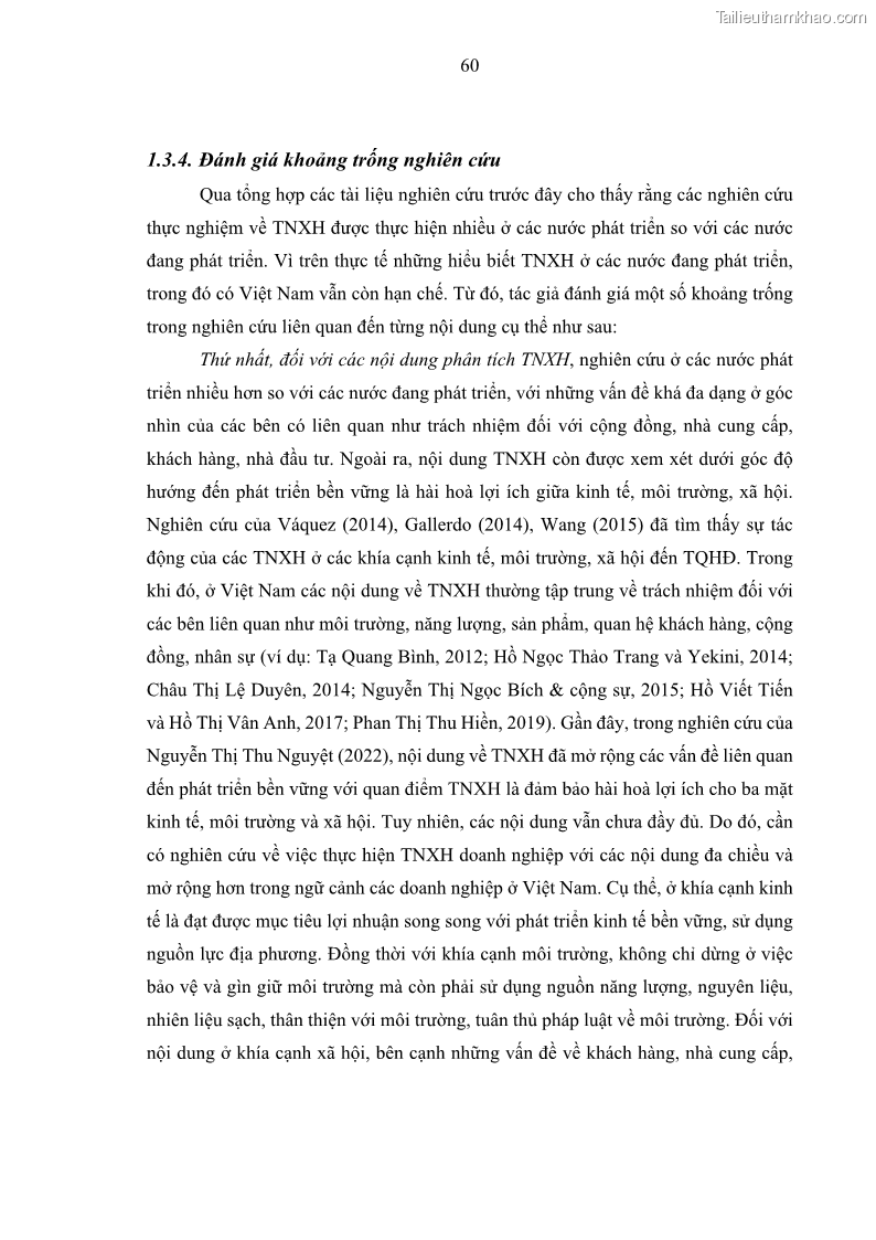 Luận án tiến sĩ kế toán Nghiên cứu về tác động của trách nhiệm xã hội đến thành quả hoạt động của các doanh nghiệp ở Việt Nam - 6 Trang 69