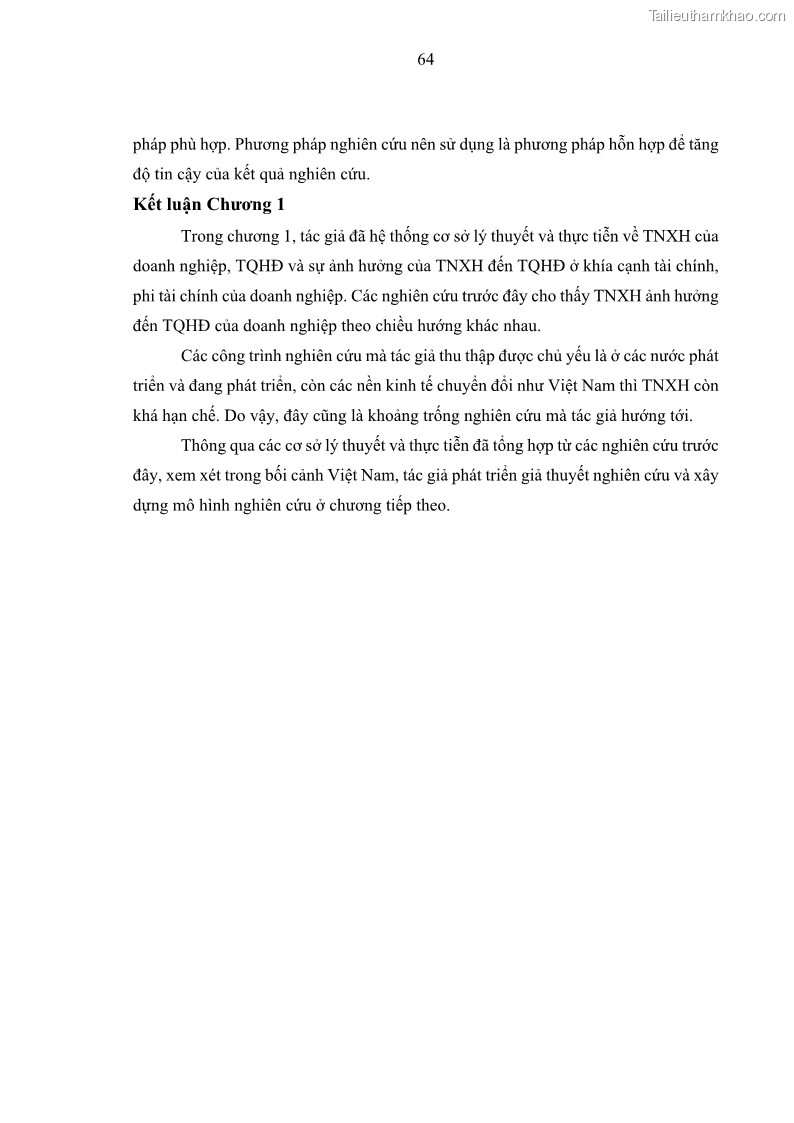 Luận án tiến sĩ kế toán Nghiên cứu về tác động của trách nhiệm xã hội đến thành quả hoạt động của các doanh nghiệp ở Việt Nam - 7 Trang 73