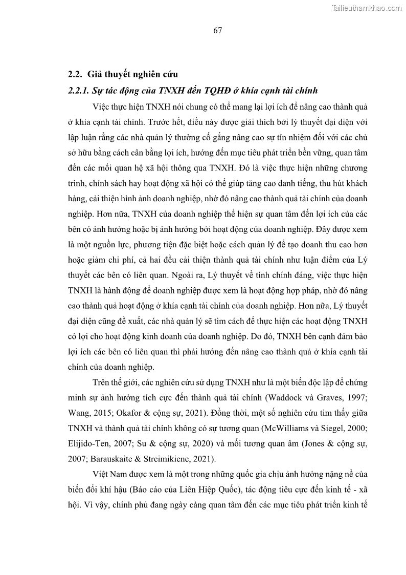 Luận án tiến sĩ kế toán Nghiên cứu về tác động của trách nhiệm xã hội đến thành quả hoạt động của các doanh nghiệp ở Việt Nam - 7 Trang 76