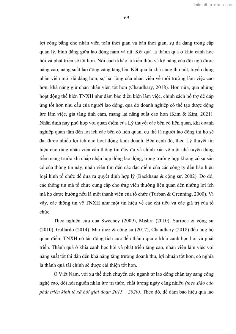 Luận án tiến sĩ kế toán Nghiên cứu về tác động của trách nhiệm xã hội đến thành quả hoạt động của các doanh nghiệp ở Việt Nam - 7 Trang 78