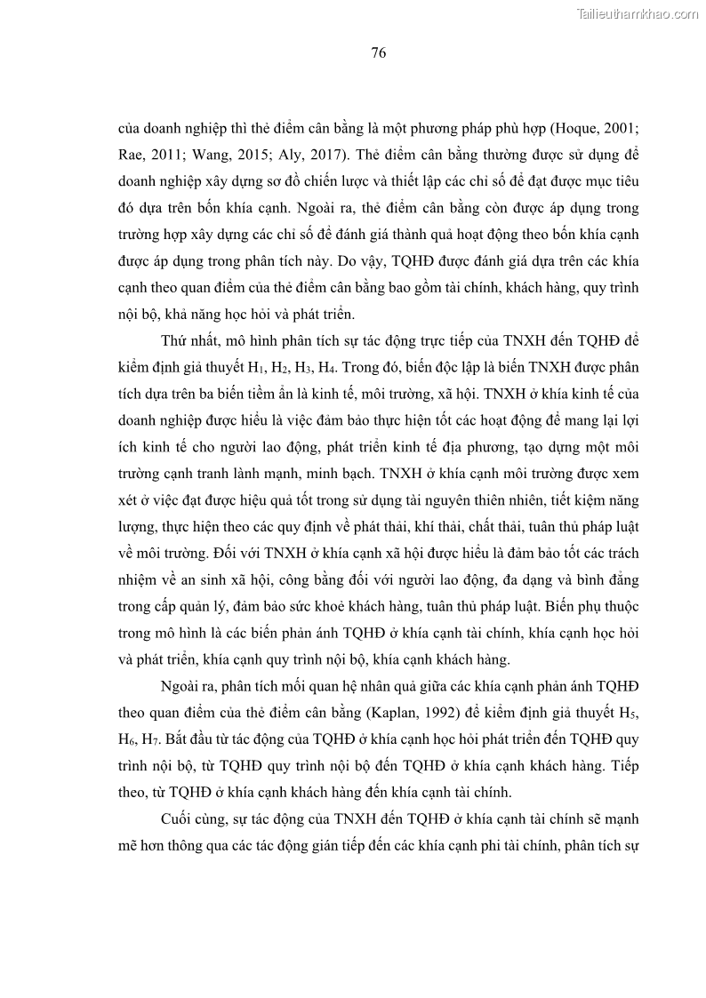 Luận án tiến sĩ kế toán Nghiên cứu về tác động của trách nhiệm xã hội đến thành quả hoạt động của các doanh nghiệp ở Việt Nam - 8 Trang 85