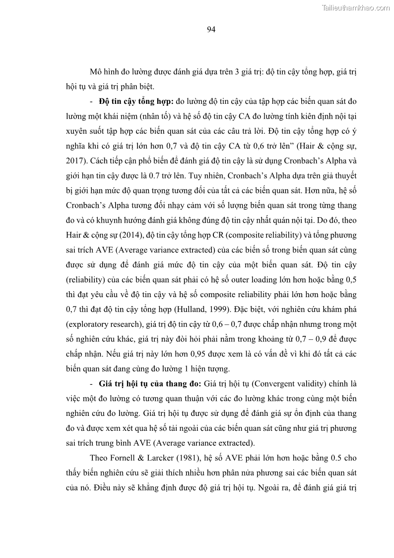 Luận án tiến sĩ kế toán Nghiên cứu về tác động của trách nhiệm xã hội đến thành quả hoạt động của các doanh nghiệp ở Việt Nam - 9 Trang 103