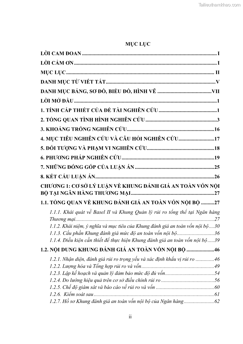 Luận án tiến sĩ kinh tế Khung đánh giá an toàn vốn nội bộ ICAAP của Ngân hàng Thương mại cổ phần Công thương Việt Nam - 1 Trang 5