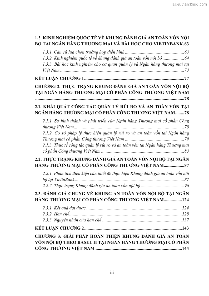 Luận án tiến sĩ kinh tế Khung đánh giá an toàn vốn nội bộ ICAAP của Ngân hàng Thương mại cổ phần Công thương Việt Nam - 1 Trang 6