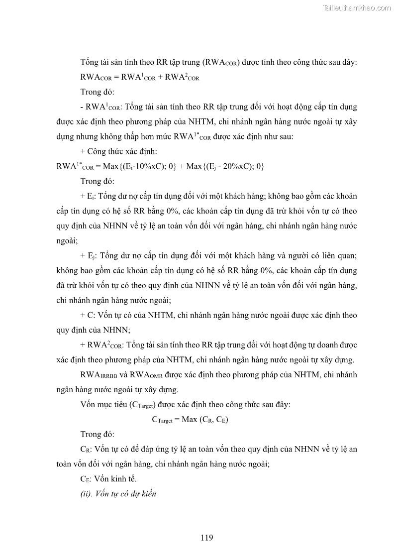 Luận án tiến sĩ kinh tế Khung đánh giá an toàn vốn nội bộ ICAAP của Ngân hàng Thương mại cổ phần Công thương Việt Nam - 11 Trang 130