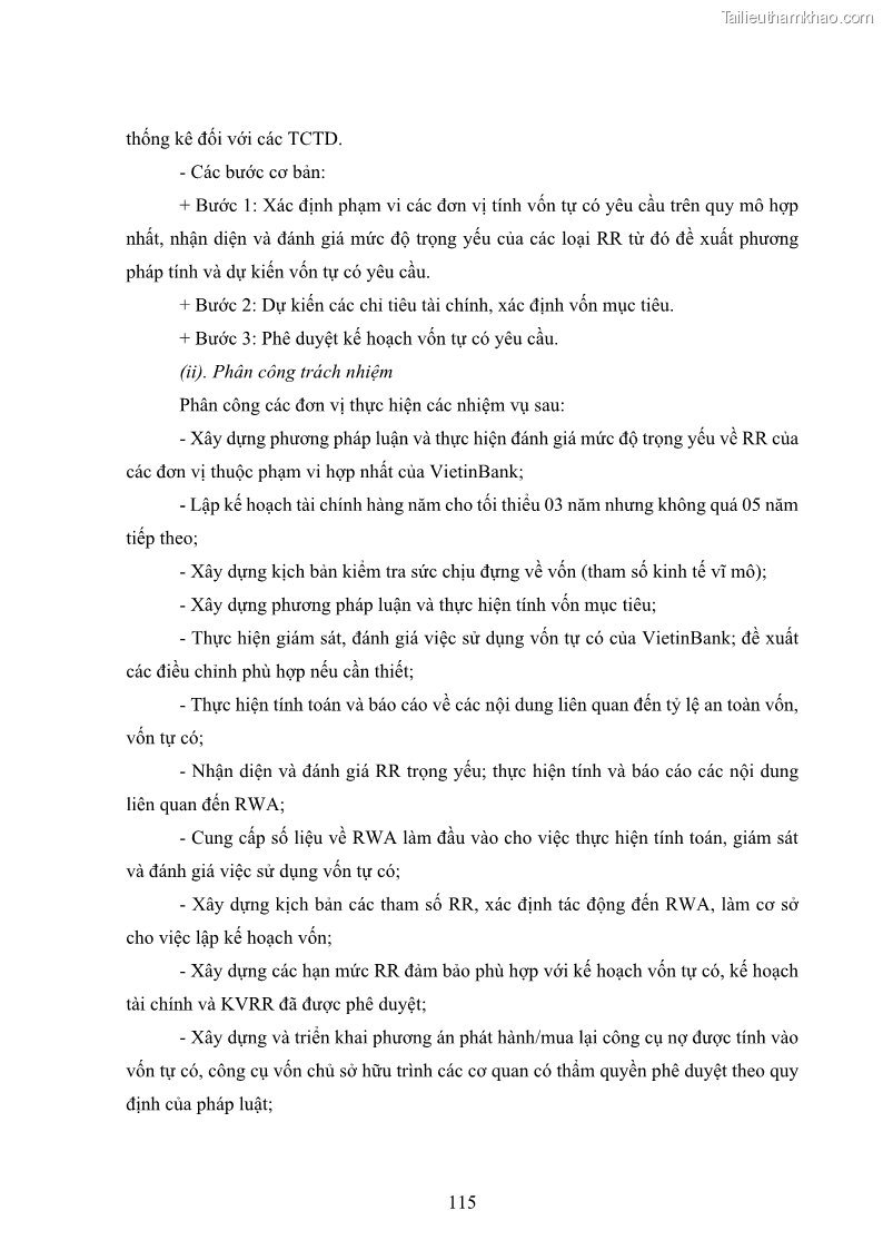 Luận án tiến sĩ kinh tế Khung đánh giá an toàn vốn nội bộ ICAAP của Ngân hàng Thương mại cổ phần Công thương Việt Nam - 11 Trang 126