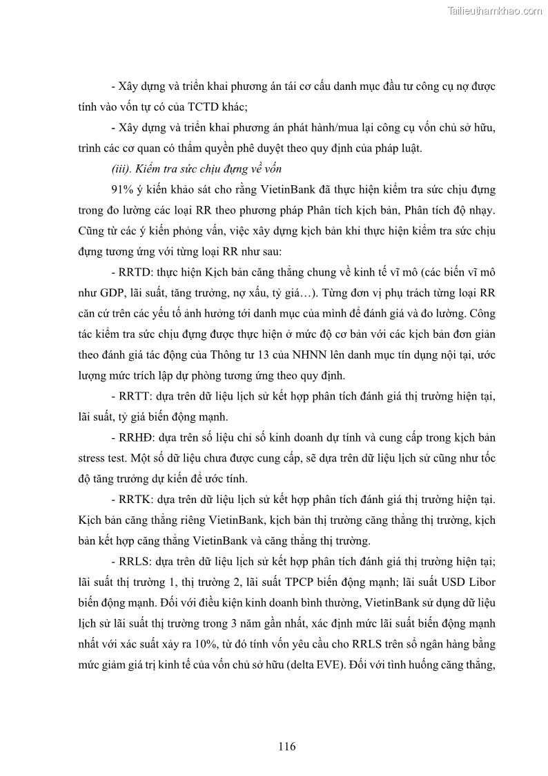 Luận án tiến sĩ kinh tế Khung đánh giá an toàn vốn nội bộ ICAAP của Ngân hàng Thương mại cổ phần Công thương Việt Nam - 11 Trang 127