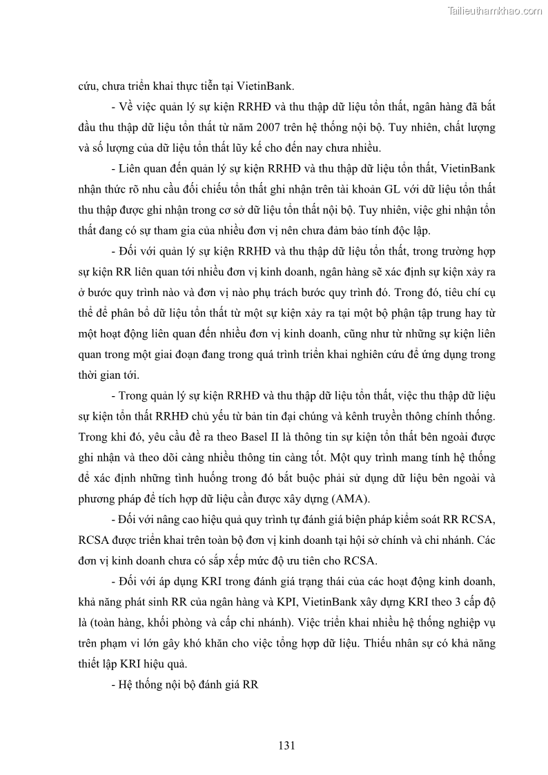 Luận án tiến sĩ kinh tế Khung đánh giá an toàn vốn nội bộ ICAAP của Ngân hàng Thương mại cổ phần Công thương Việt Nam - 12 Trang 142