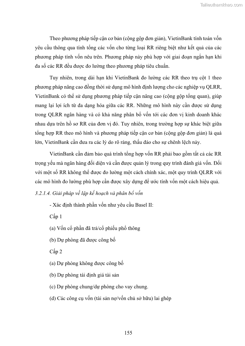 Luận án tiến sĩ kinh tế Khung đánh giá an toàn vốn nội bộ ICAAP của Ngân hàng Thương mại cổ phần Công thương Việt Nam - 14 Trang 166